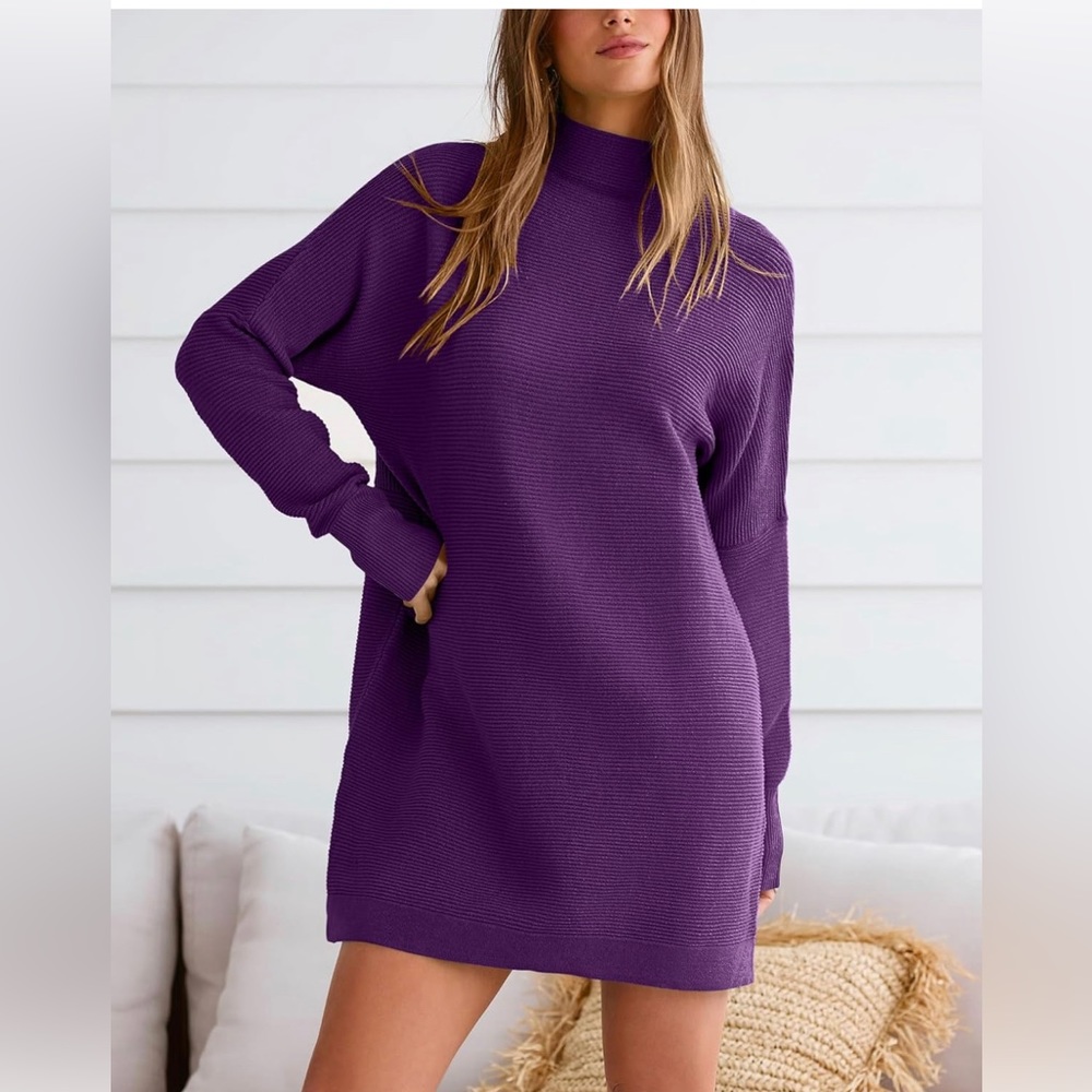 Purple sweater dress
